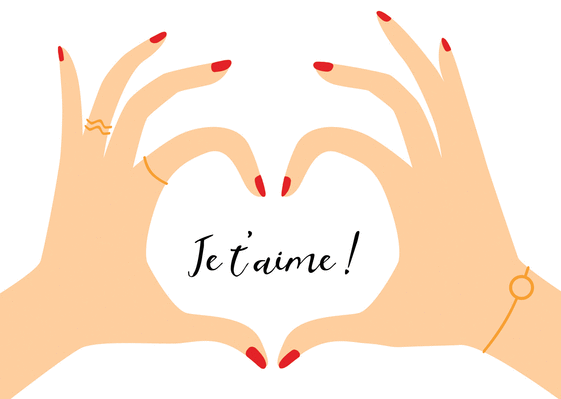 Carte Je  T  aime  Et Mains En Coeur Envoyer une Carte 